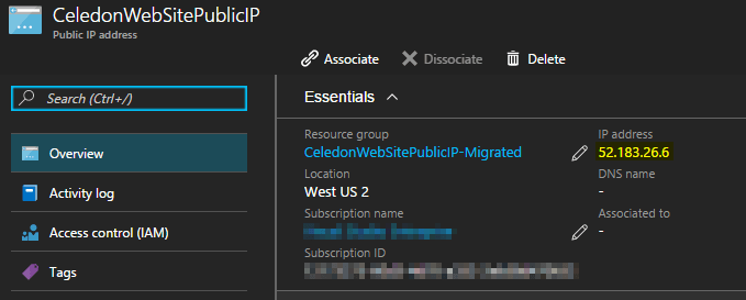 Azure Reserved IP