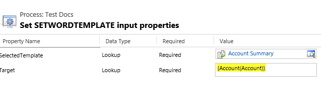 Set Word Template Properties